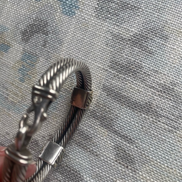 Vintage David Yurman Sterling, 14k and Amethyst Cable Bracelet - Picture 10 of 12